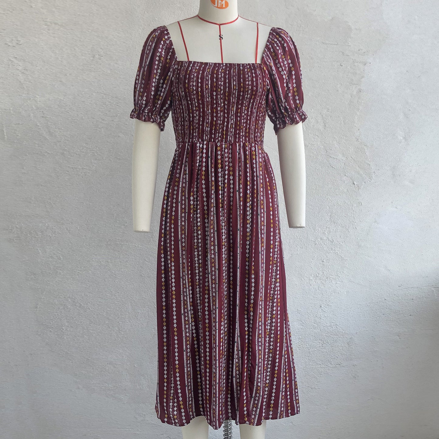 Summer Puff Sleeves Cotton Women Dresses