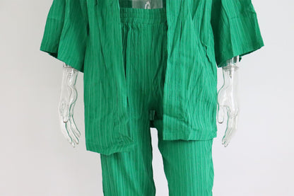 Casual Long Sleeves Tops & Wide Legs Pants Women 2Pcs Sets