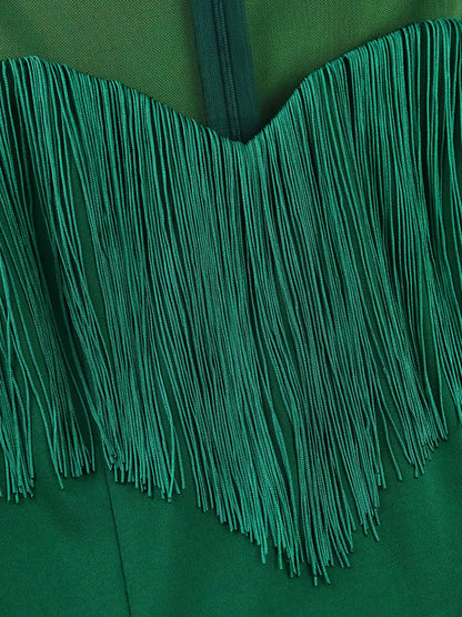 Sexy See Through Green Tight Women Party Dresses