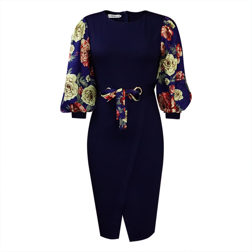 Classy Floral Print Plus Sizes Dresses for Women