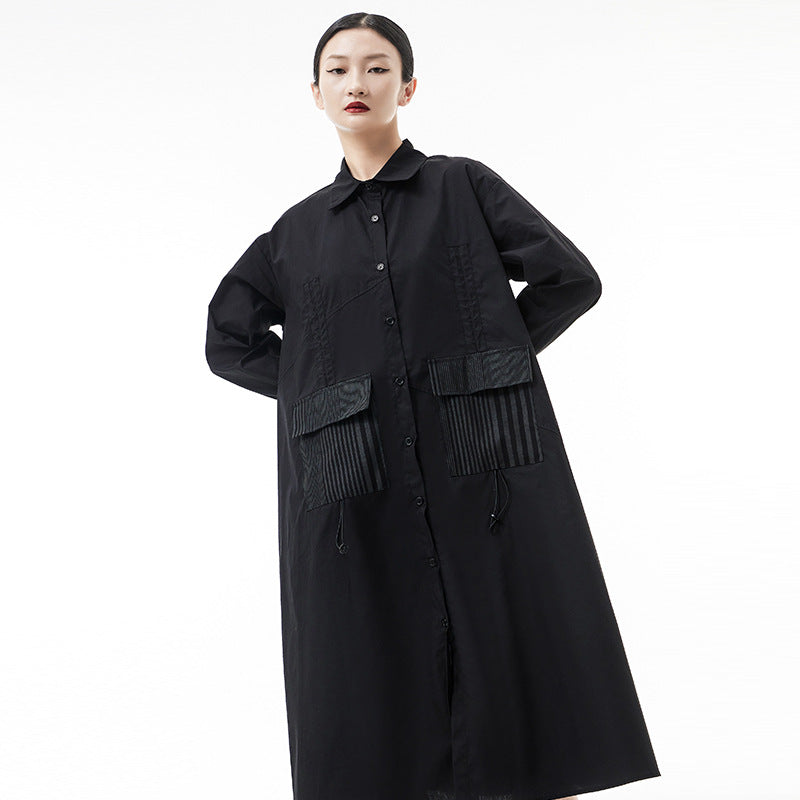 Designed Plus Sizes Long Sleeves Midi Shirts Dresses