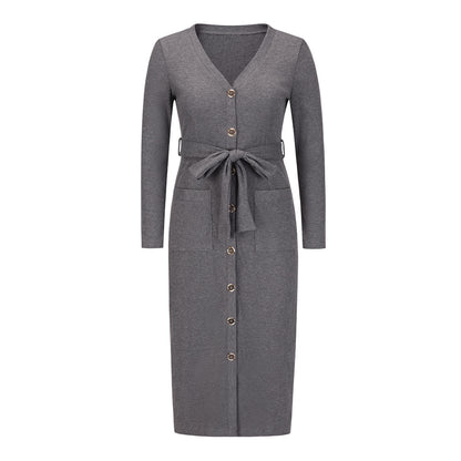 Women Knitting Slim Winter Long Dresses