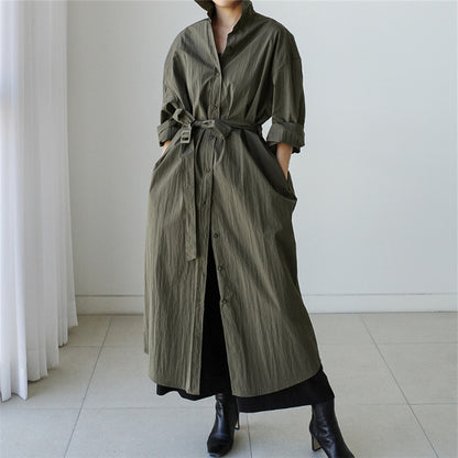 Loose Women Long Sleeves Trenchcoats