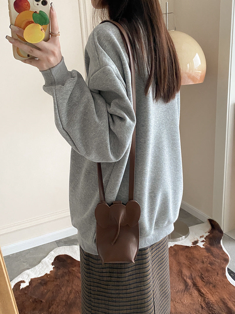 3D Animal Design Velvet Hoodies for Girls