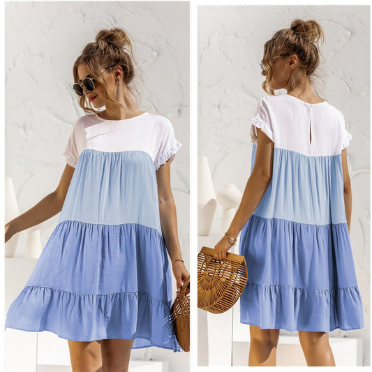 Summer Leisure Ruffled Daily Short Dresses-STYLEGOING