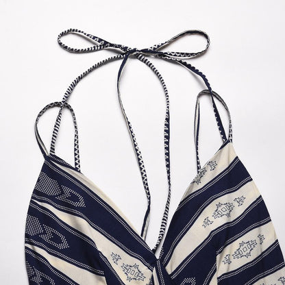 Summer Women V Neck Backless Long Maxi Dresses-STYLEGOING