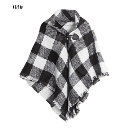 Winter Plaid Cloak Capes for Kids