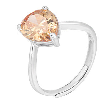 Fashion Sterling Silver Colorful Zircon Rings