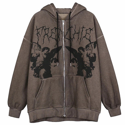 Casual Zipper Street Style Cardigan Hoodies