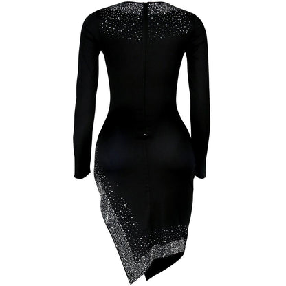 Sexy Long Sleeves Diamond Night Club Dresses-STYLEGOING