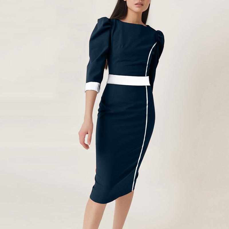Sexy Round Neck OL Style Fashion Dresses-STYLEGOING