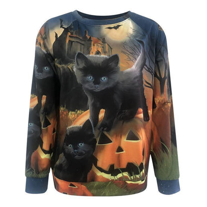Halloween 3D Pumpkin Print Women Hoodies