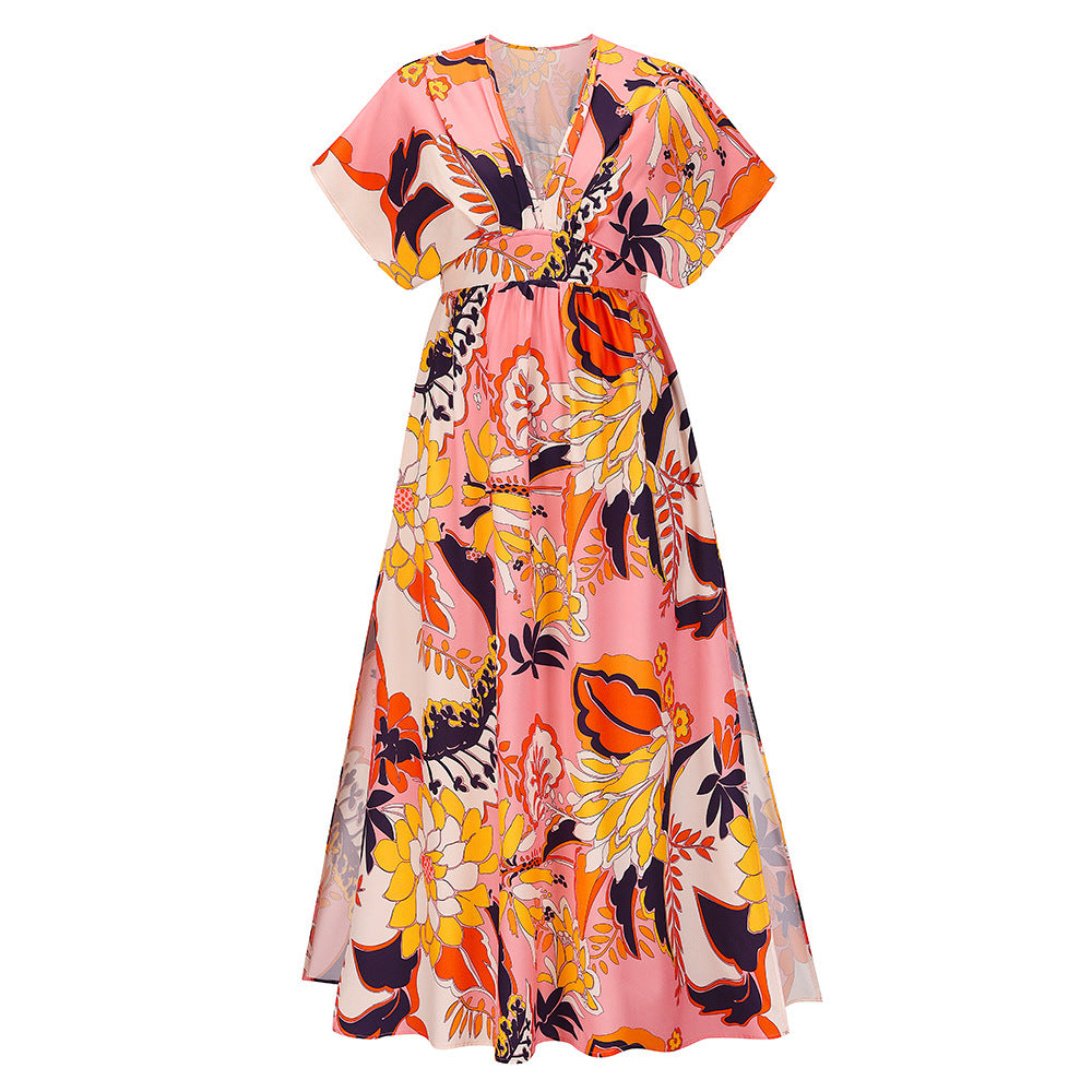 Summer Casual Bat Sleeves Beach Long Dresses