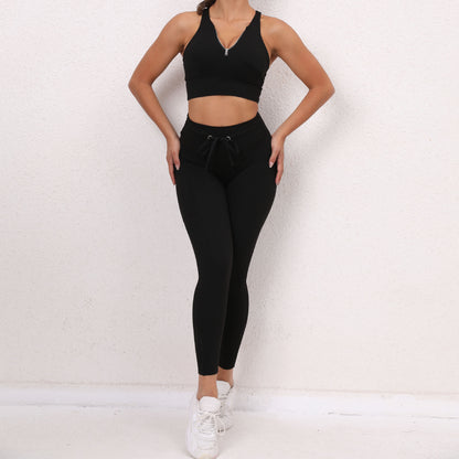 Sexy Drawstring Elastic Sports Yoga Suits for Women
