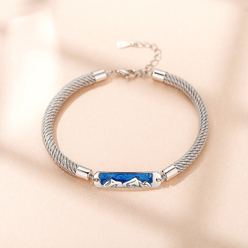 Woven Sterling Silver Couple Bracelets