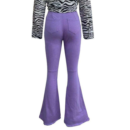 Sexy Broken Holes Trumpet Elastic Jeans