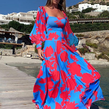 Women Long Sleeves Fall Long Dresses-STYLEGOING