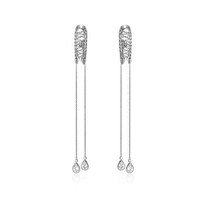 Fashion Tassels Ziron Designed Drop Earrings for Women