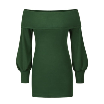 Sexy Women Knitting Bodycon Off The Shoulder Dresses-STYLEGOING