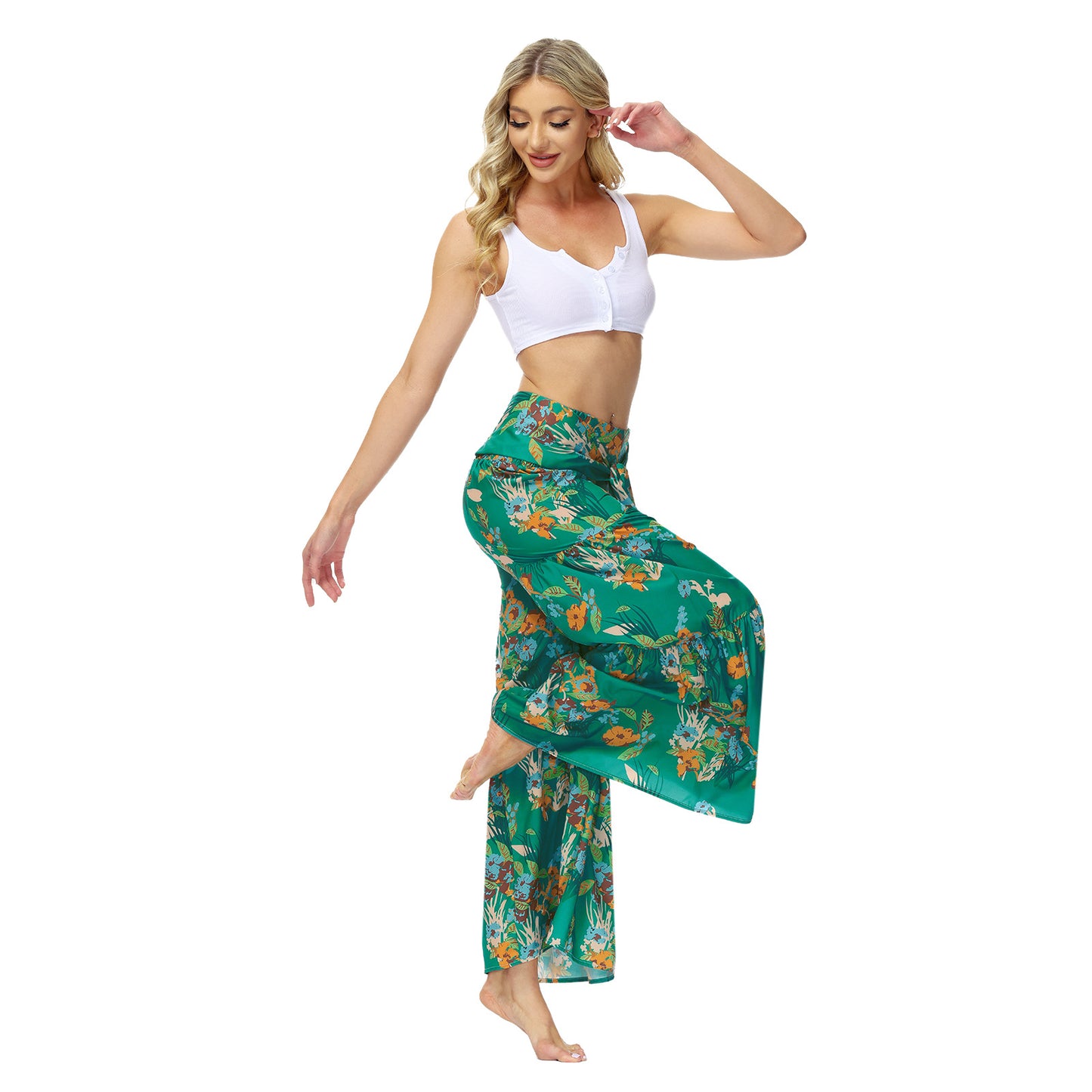 Casual Dyed Trumpet Pants for Women