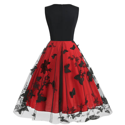Vintage Sleeveless Butterfly Tulle Dresses