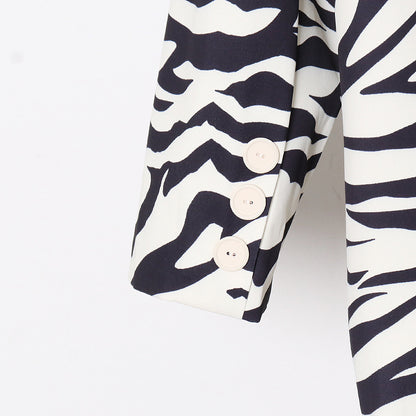 Women Zebra Print Office Lady Blazer Coats