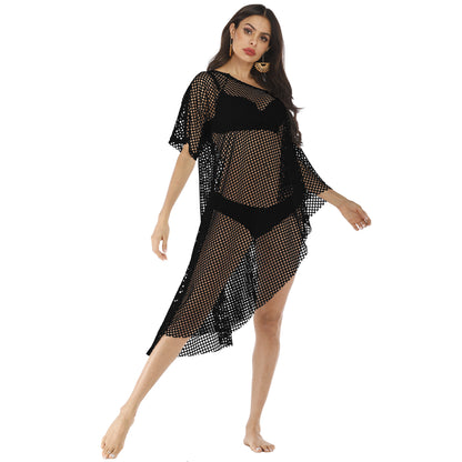 Irregular Off The Shoulder See Through Summer Beach Cover Ups