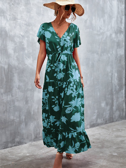Casual V Neck Long Maxi Dresses