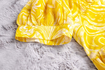Luxury Yellow Chiffon  Long Dresses