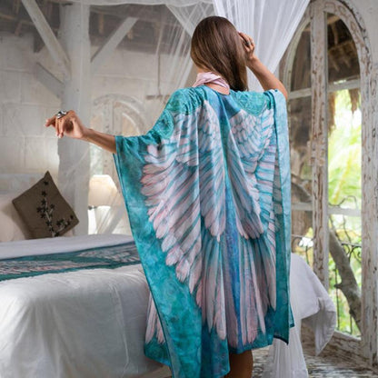 Chiffon Wings Design Pullover Cover Ups Dresses