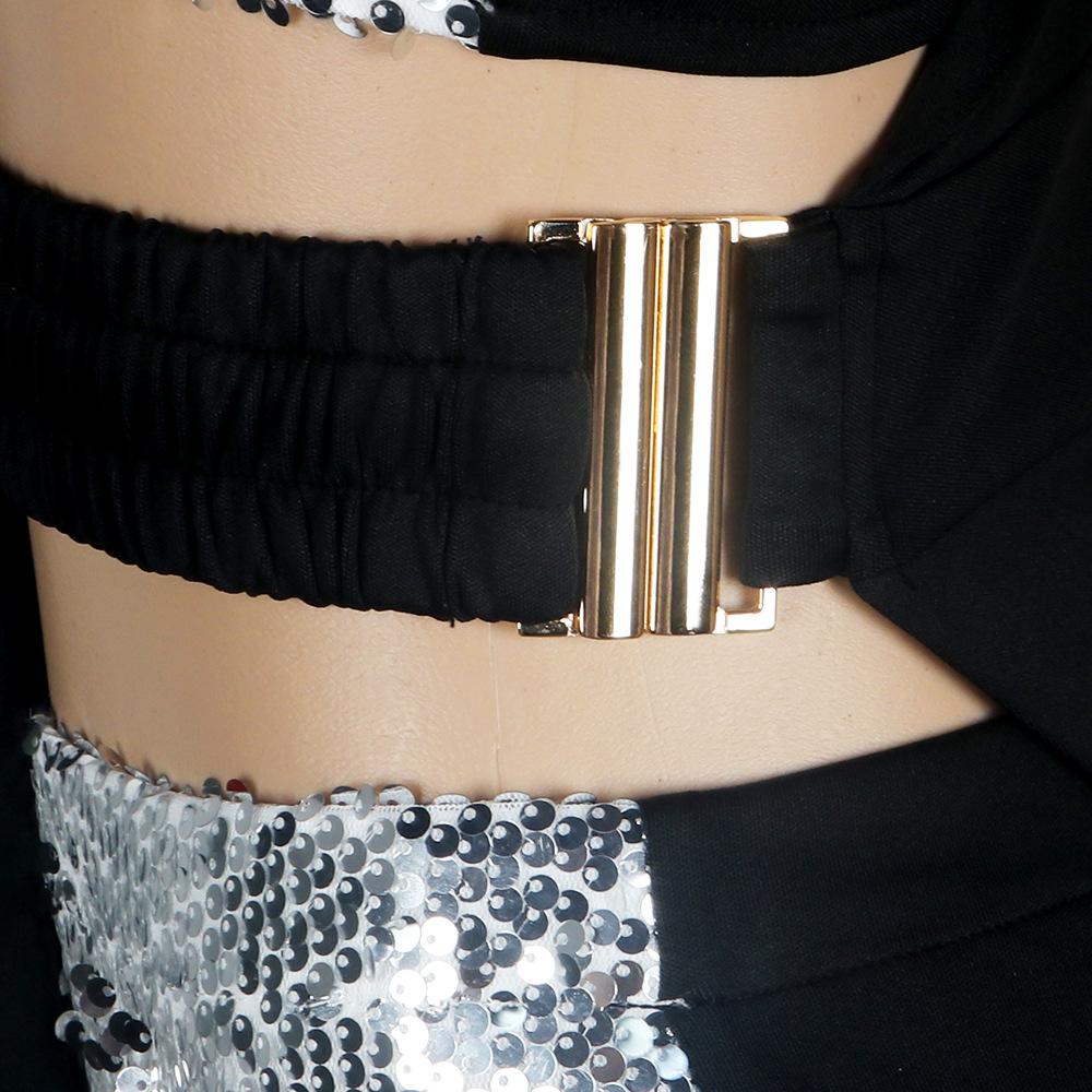 Sexy Bodycon Sequined 3pcs Short Dresses-STYLEGOING