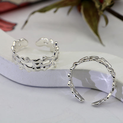 Luxury Irregular Open End Sterling Silver Rings