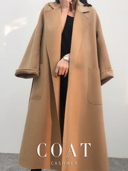 Luxury Woolen Winter Long Overcoat for Women