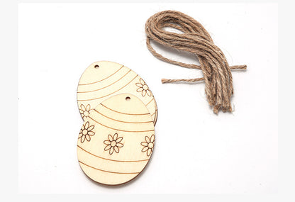 Happy Easter Day Wooden DIY Pendant for Decoration