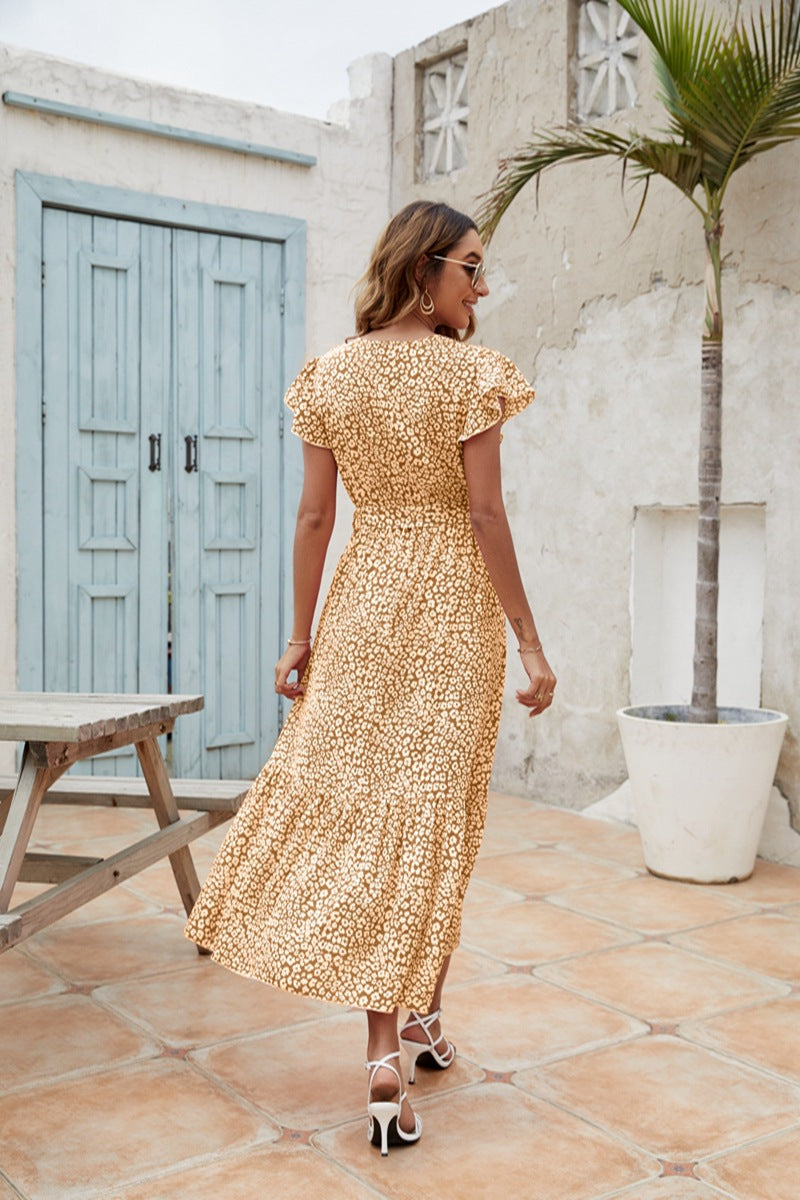 Summer Women Puff Sleeves Long Sleeves Dresses