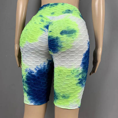 Women Dyed Sports Yoga Five Cents Pants
