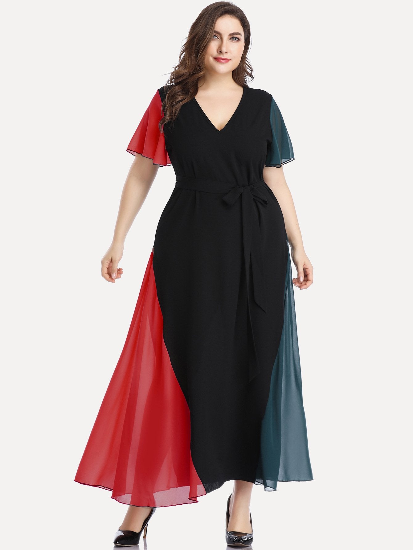 Plus Sizes Fashion Chiffon Women Long Maxi Dresses-STYLEGOING