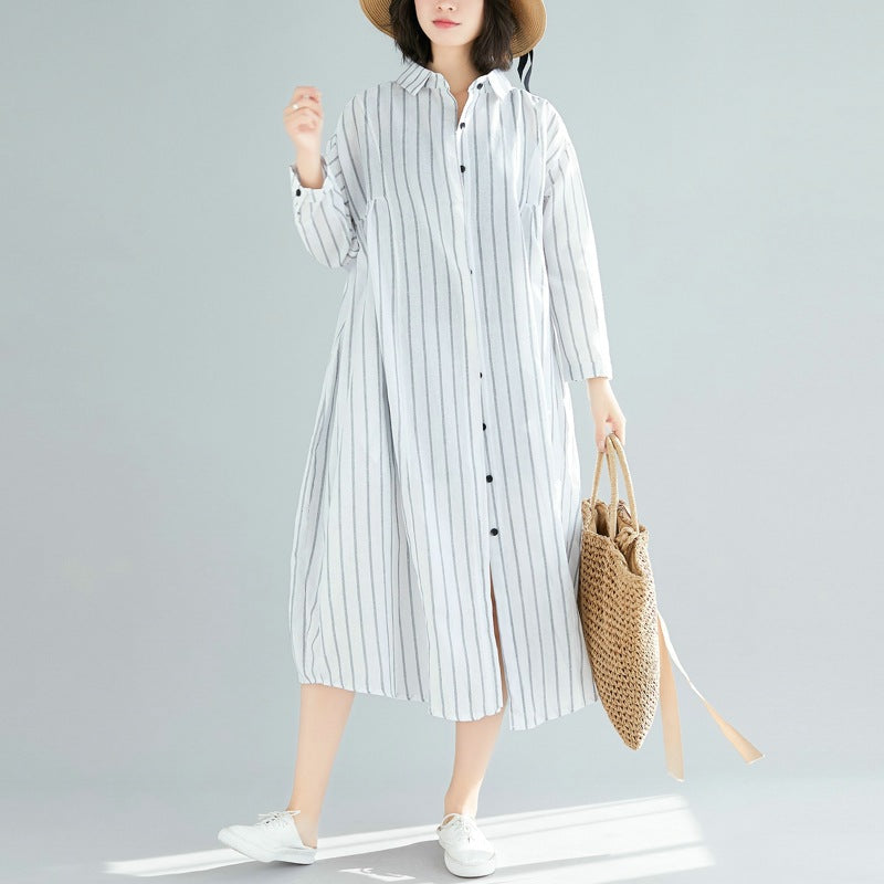 Linen Women Plus Sizes Long Shirts