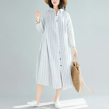 Linen Women Plus Sizes Long Shirts