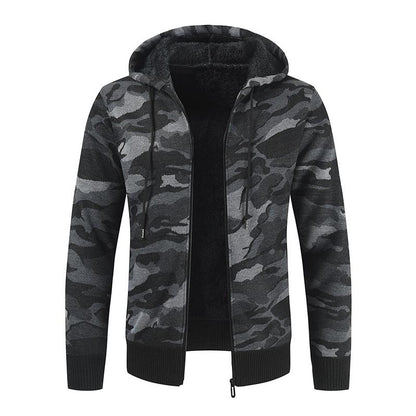 Fashion Camouflage Knitting Cardigan Overcoats for Men