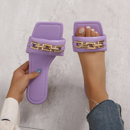 Summer Flat Heels Women Slippers