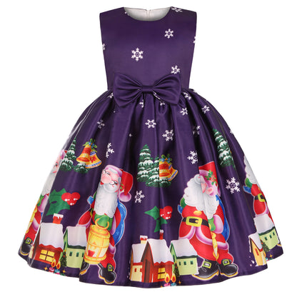 Merry Christmas Butterfly Kids Party Dresses