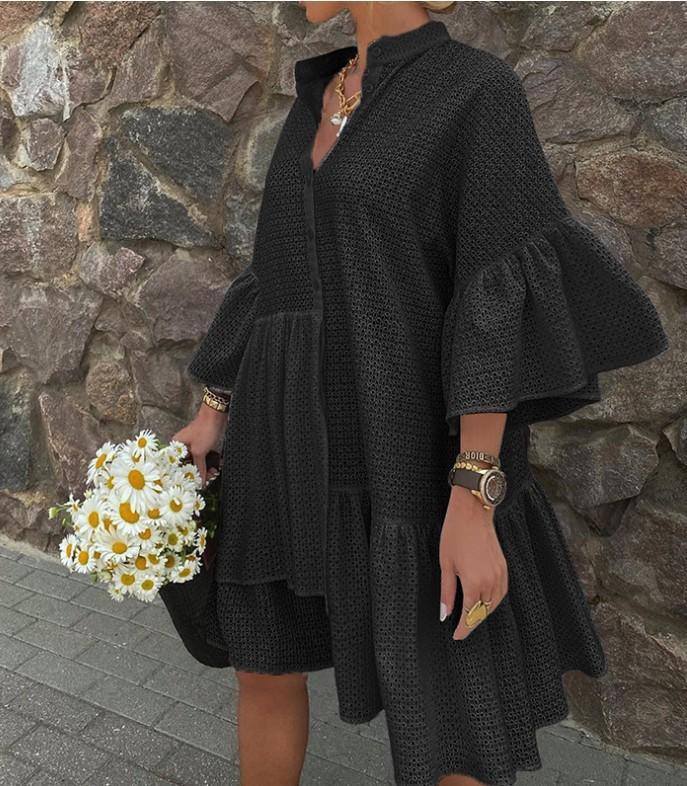 Fashion Turnover Collar Fall Women Dresses-STYLEGOING