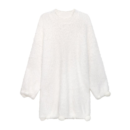 Lovely Velvet Mink Cozy Short Dresses for Women