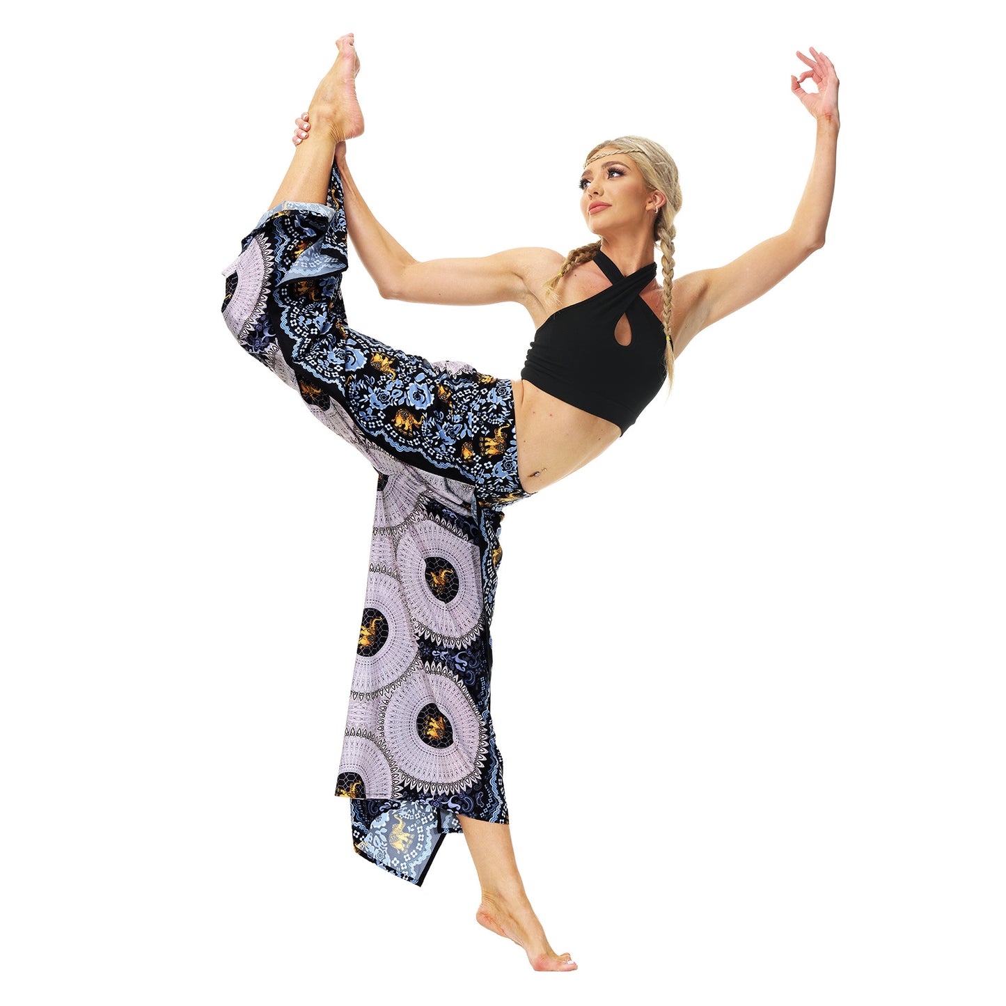 Casual Floral Print Women Yoga Loose Pants