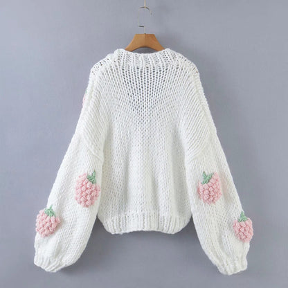 Lovely Handmade 3D Design High Waist Short Sweaters
