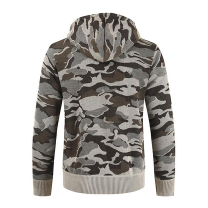 Fashion Camouflage Knitting Cardigan Overcoats for Men