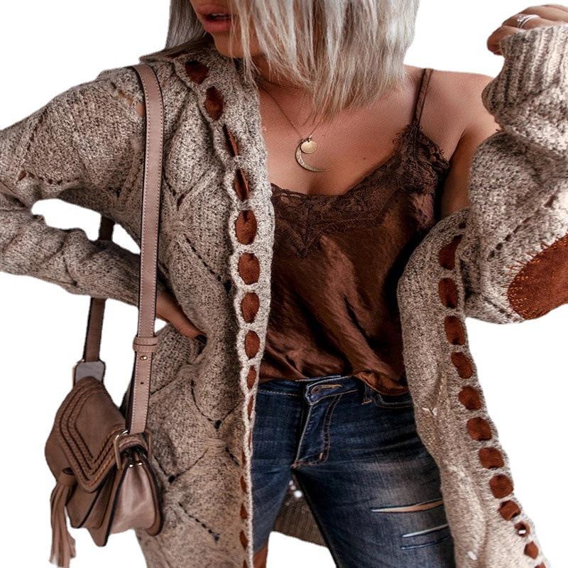 Women Knitting Long Sleeves Cardigan Sweaters-STYLEGOING