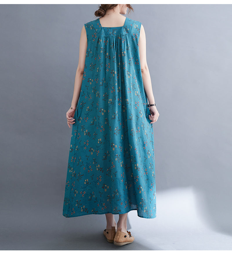 Casual Summer Linen Plus Sizes Sleeveless Dresses