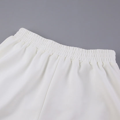 White Polo Shirts and Shorts Summer Suits